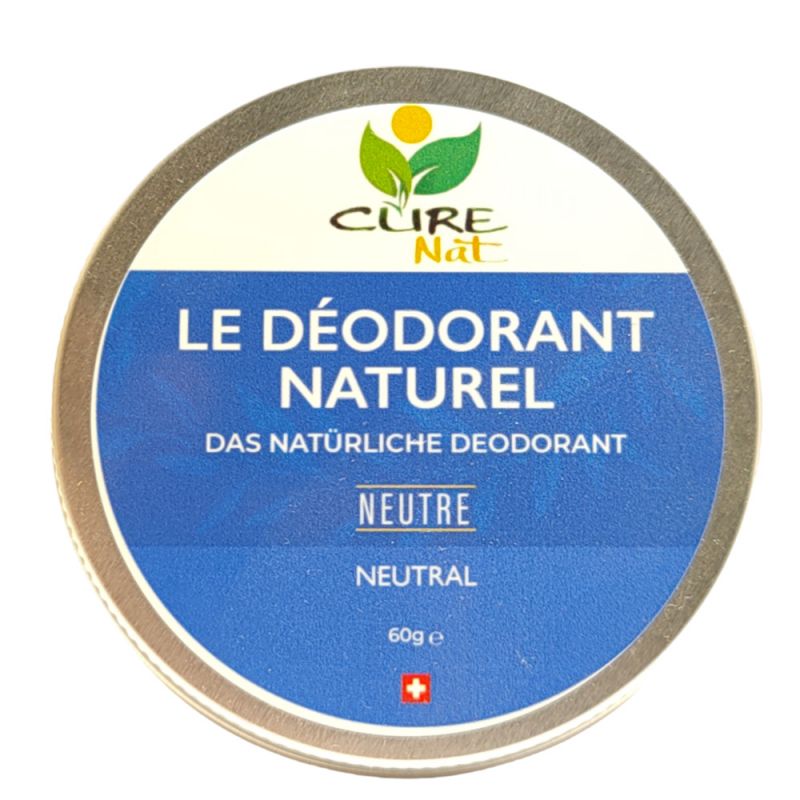 Déodorant crème Suisse & BIO au bicarbonate, Neutre, sans parfum - 60g - Curenat