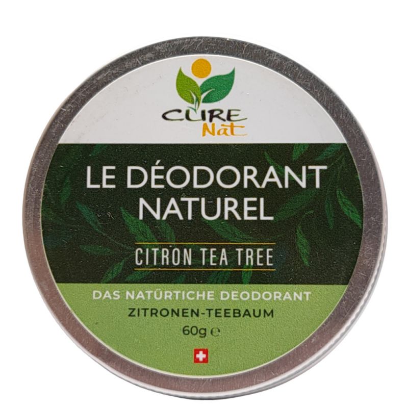 Bio-Creme Deodorant mit Bikarbonat, Teebaum und Zitrone - 60g - Curenat