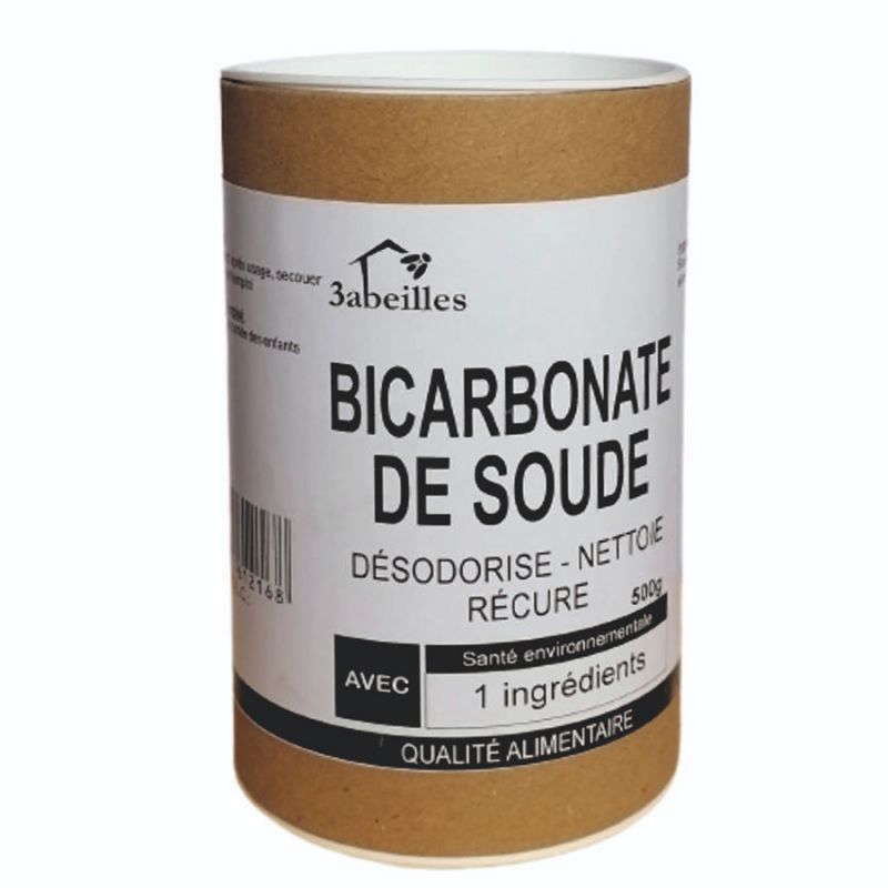 Bicarbonate de soude Technique (de qualité alimentaire) - Tube de 500g - 3 Abeilles