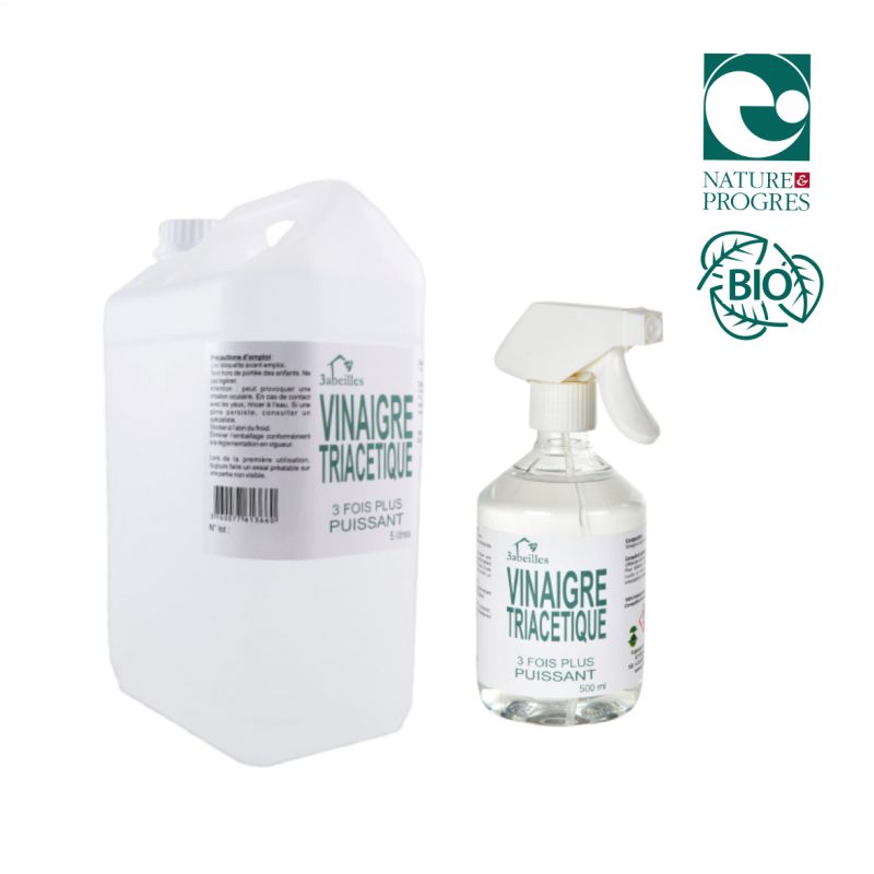 Vinaigre Triacétique Bio: pour un nettoyage écologique puissant et polyvalent - 5 litres - 3abeilles