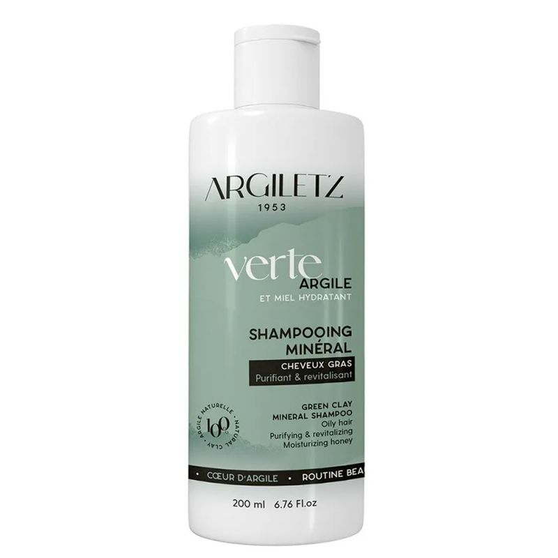 Shampoo per capelli grassi con argilla verde e miele, combatte il sebo e idrata - 200ml - Argiletz