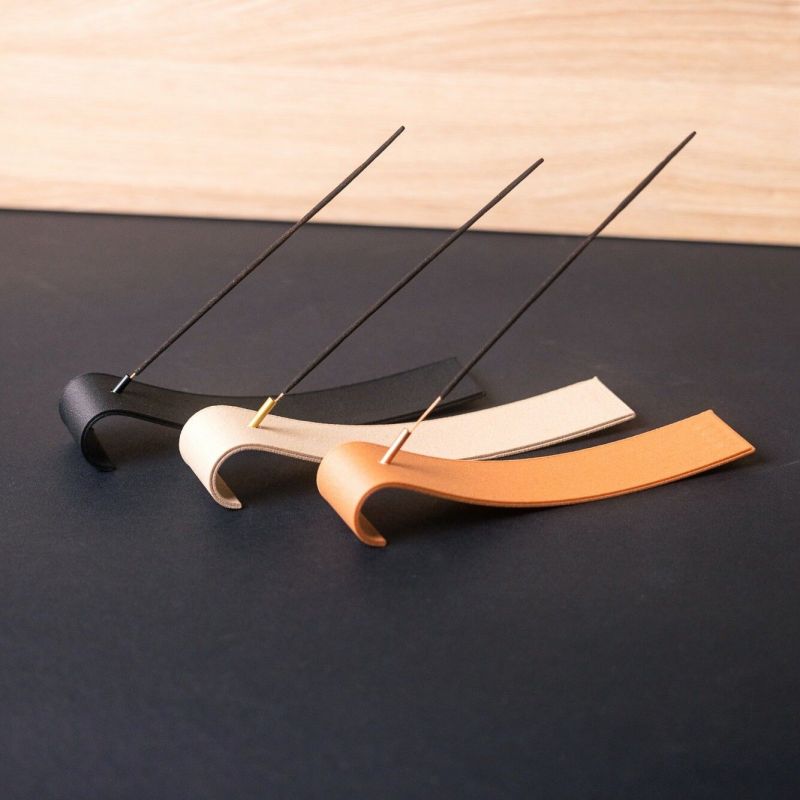 Räucherstäbchenhalter aus Holz und Stärke 3D-Druck - Band, Zeder/Terracotta - COPO Design
