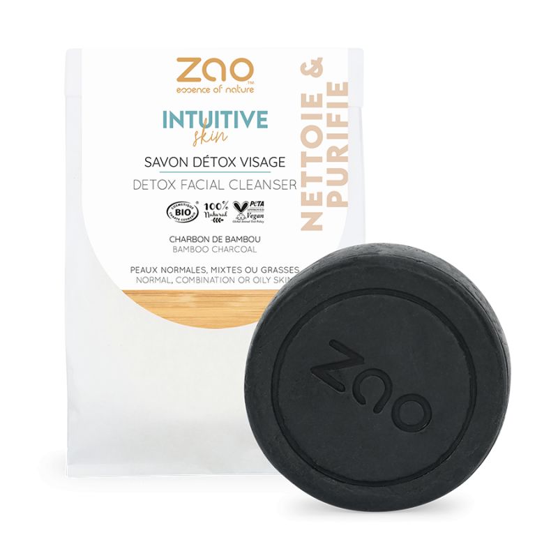 Intuitive Skin, sapone per il viso Detox (100% naturale, vegano e biologico) - 70g - Zao