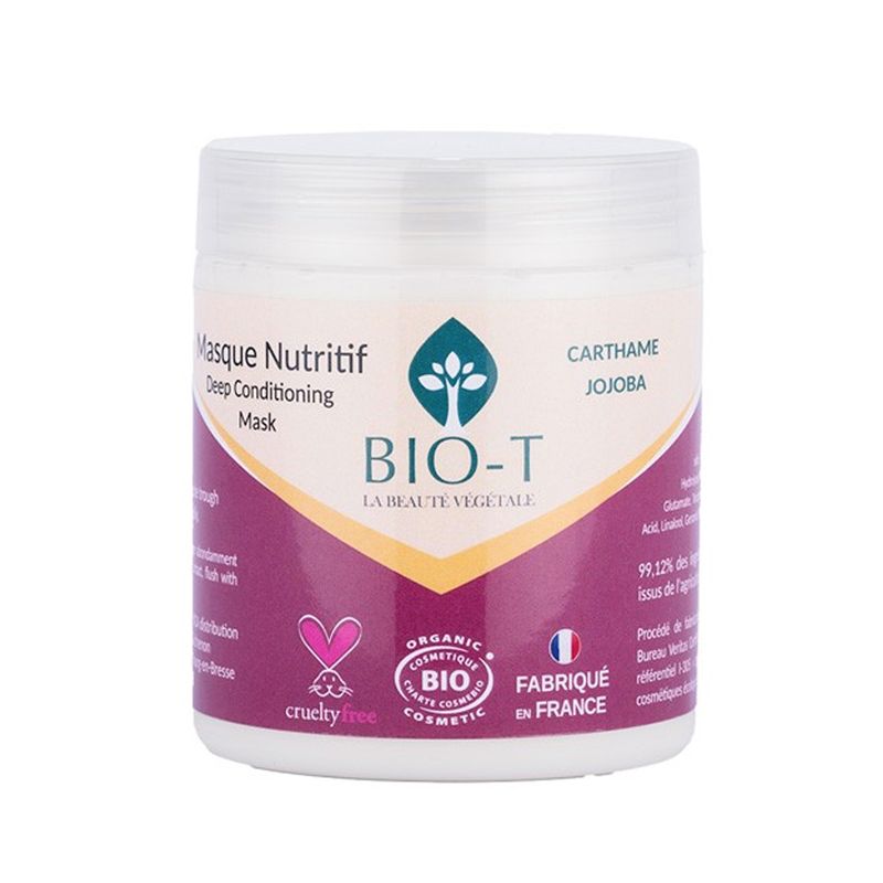 Maschera nutriente biologica per capelli (con cartamo), idratazione e lucentezza naturali - 250g - BIO-T