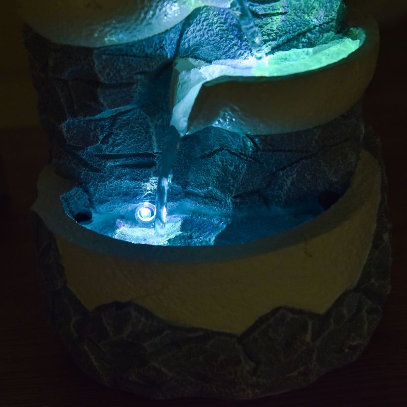 Fontana d'acqua - "Ganda" con 4 livelli di cascata (con illuminazione a LED) - Zen'Light