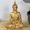 Statuette - "Bouddha Sanci", un bouddha doré en position méditation - Haut de 13 cm - Zen'Light