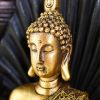 Statuette - "Bouddha Sanci", un bouddha doré en position méditation - Haut de 13 cm - Zen'Light