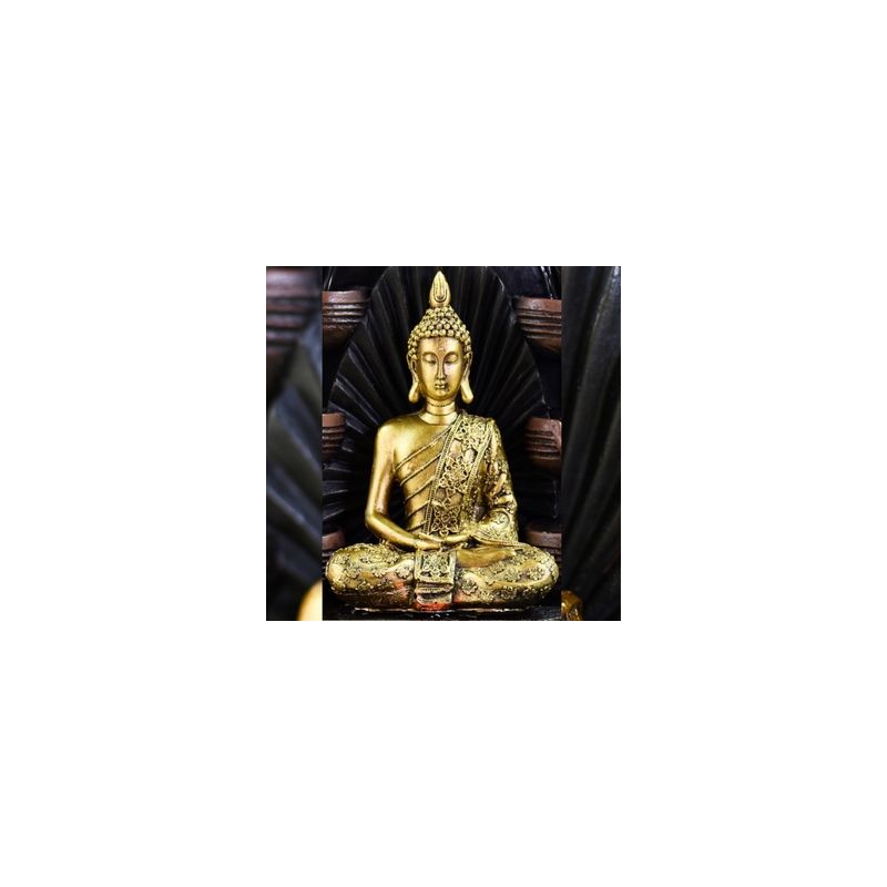 Statuetta - "Bouddha Sanci", un Buddha dorato in posizione di meditazione - Altezza 13 cm - Zen'Light