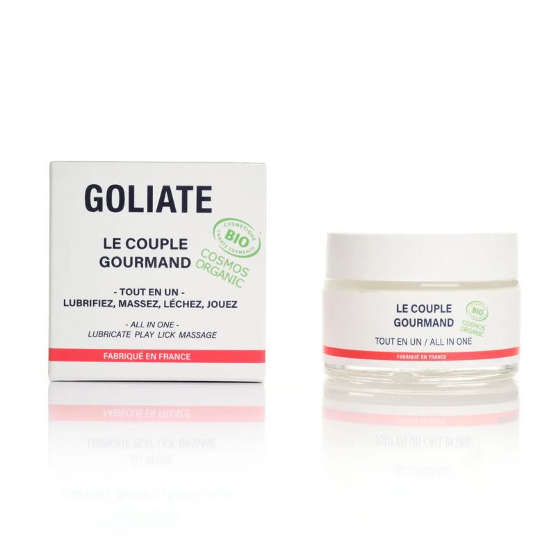 Le couple gourmand: 2 in 1, olio da massaggio commestibile e lubrificante intimo - Vegan, naturale e biologico - 50ml - Goliate