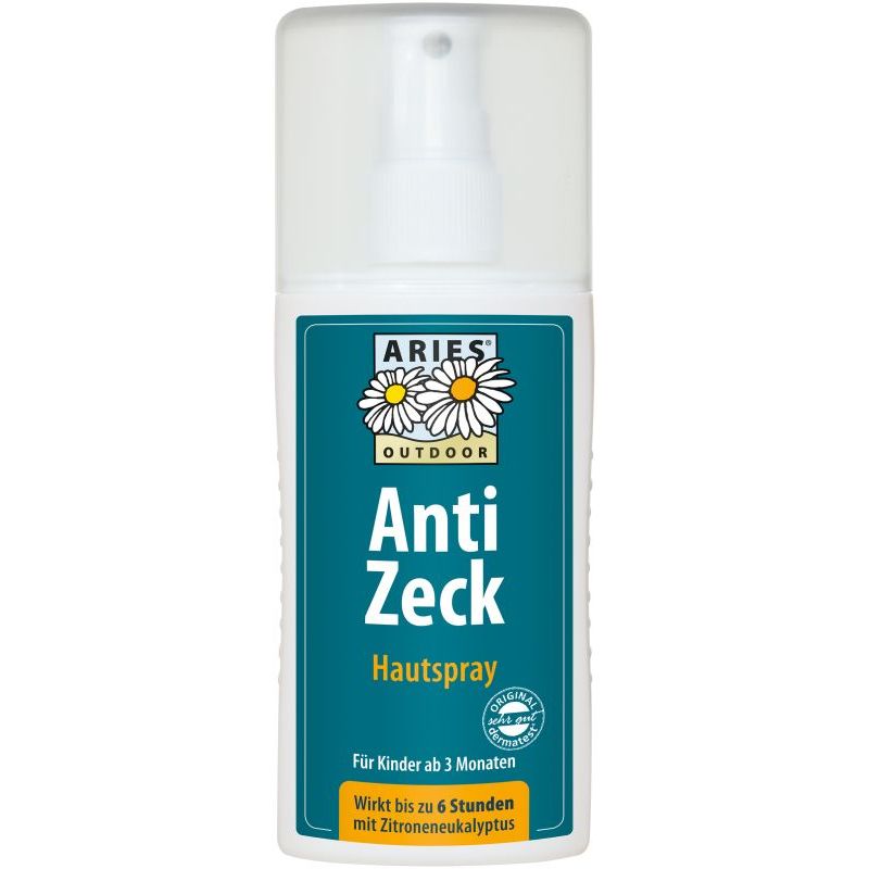 Zeckenschutz, Natürliches Hautrepellent Spray - 6 Stunden Wirksamkeit - 100ml - Aries