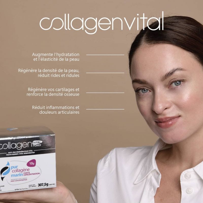 Collagen Vital Power, reines Meereskollagen in hoher Konzentration - 30 Beutel, 307,5g - Vita