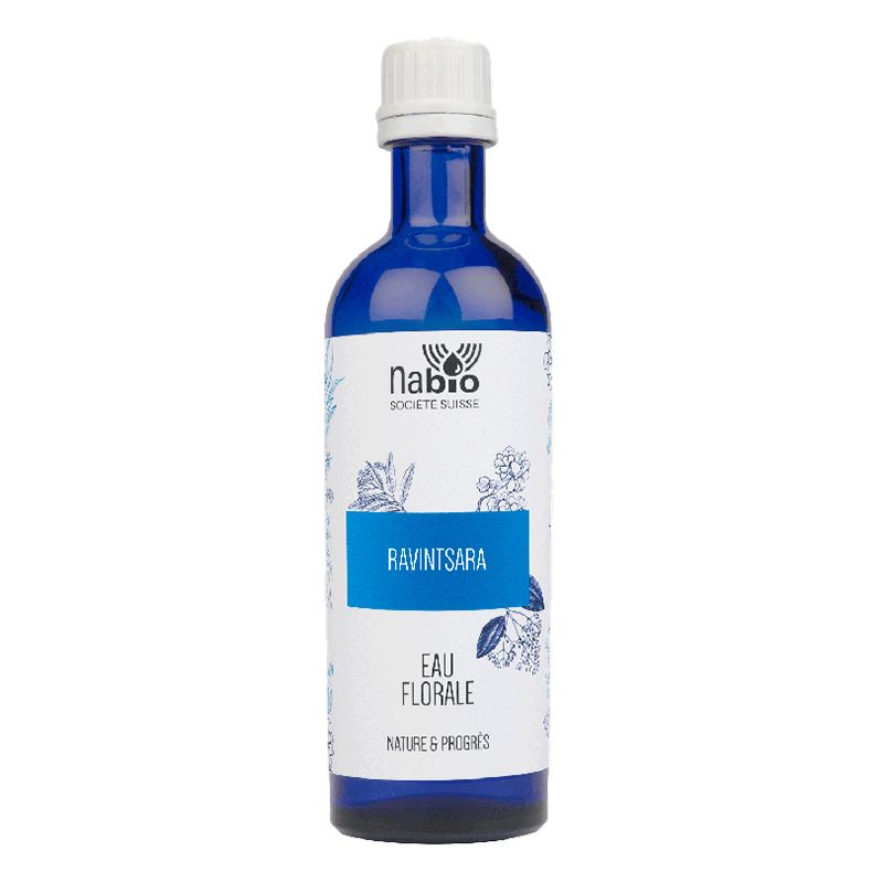 Acqua floreale di Ravintsara biologica (commestibile) - Bottiglia di vetro da 200 ml - Nabio