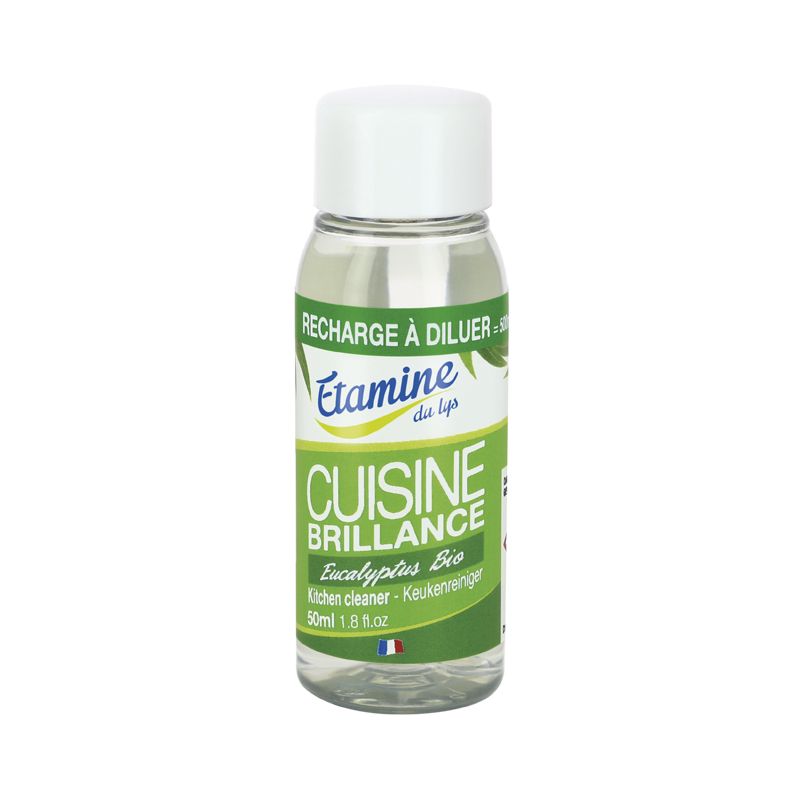 Nettoyant Brillance Cuisine BIO à l'eucalyptus - Recharge à diluer de 50ml - Etamine du Lys