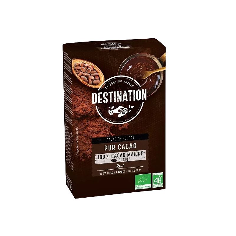 Cacao magro in polvere biologico, equosolidale e senza zucchero - 250 g - Destinazione