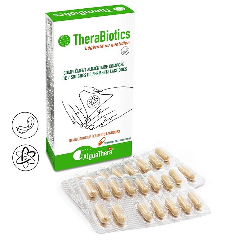 TheraBiotics - Probiotiques, 7 Souches Gastro-Résistantes - 30 Gélules - Algua Thera