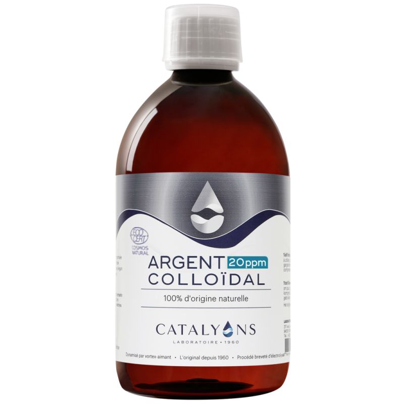 Argent Colloïdal, 100% naturel et dynamisé, 20 PPM - 500ml - Catalyons