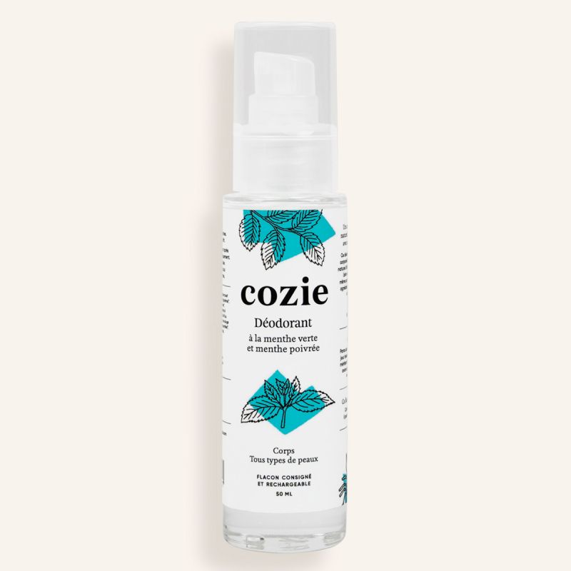 Déodorant Spray BIO à la menthe verte et poivrée (en verre consigné et réutilisable) - 50ml - Cozie