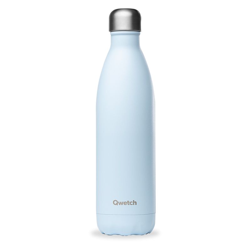 Bouteille en inox isotherme à double paroi, Pastel Bleu - 750ml - Qwetch 