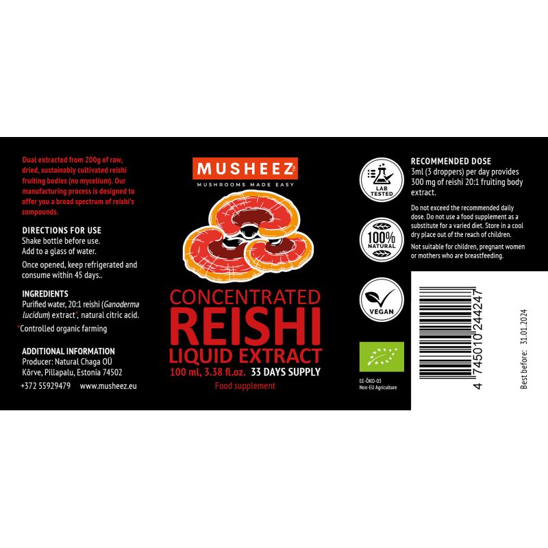 Reishi BIO – Hochkonzentrierter flüssiger Vitalpilz-Extrakt – 100ml – NaturKraftWerke