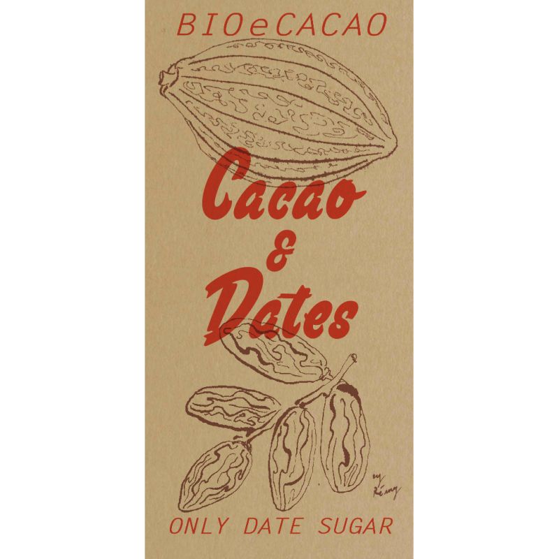 Chocolat BIO sucré aux dattes, Cacao 72% et Dattes 28%, Bio & Fairtrade - 90g - BIOeCacao