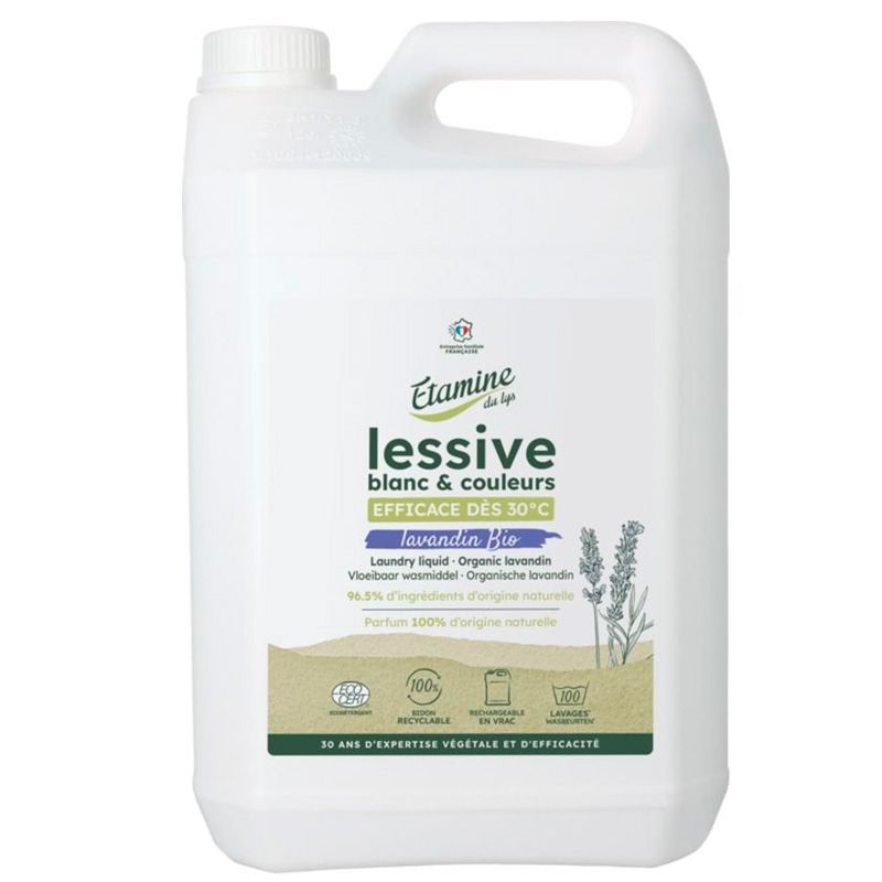 Lessive Liquide BIO au parufm de lavandin - 5L (100 lavages) - Etamine du Lys
