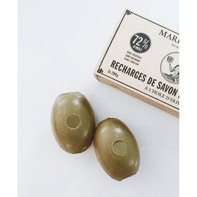 Die Bio-Drehseife aus Marseille zur Wandbefestigung - Nachfüllpack 2×290g - Marius Fabre