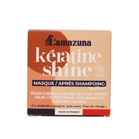 Fester Conditioner & Maske mit pflanzlichem Keratin für strapaziertes, trockenes oder glanzloses Haar - Kératine Shine - 74ml -
