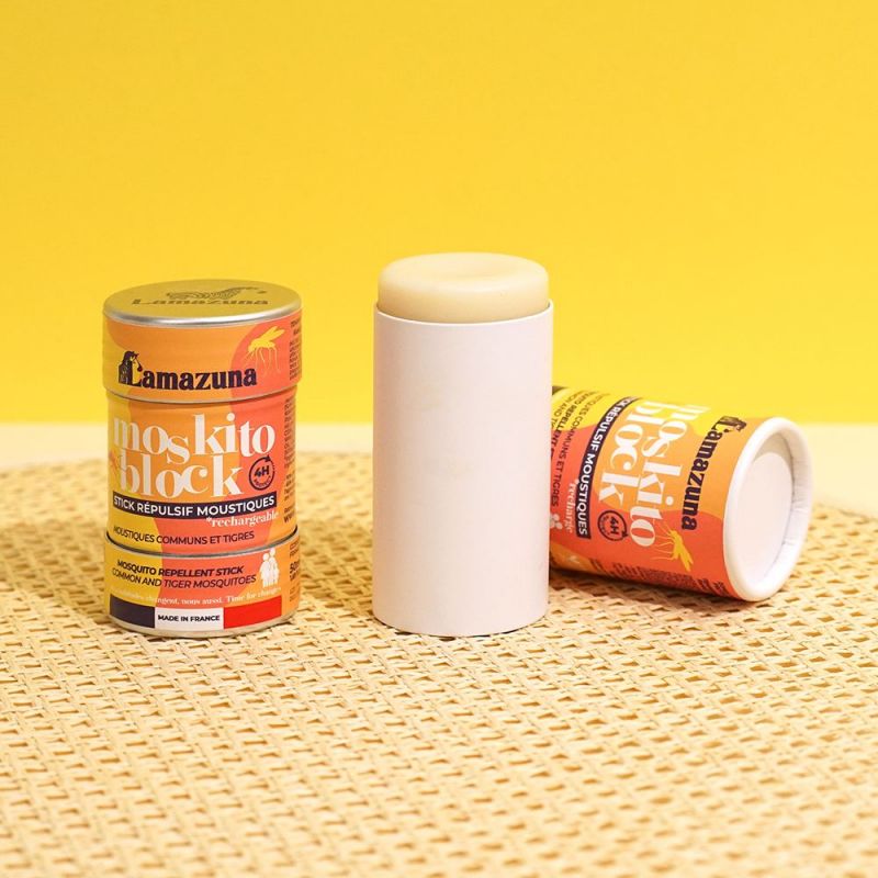 Moskito Block - Le stick Répulsif Solide & Rechargeable, contre le moustiques tigres et communs - Avec boite alu - Lamazuna