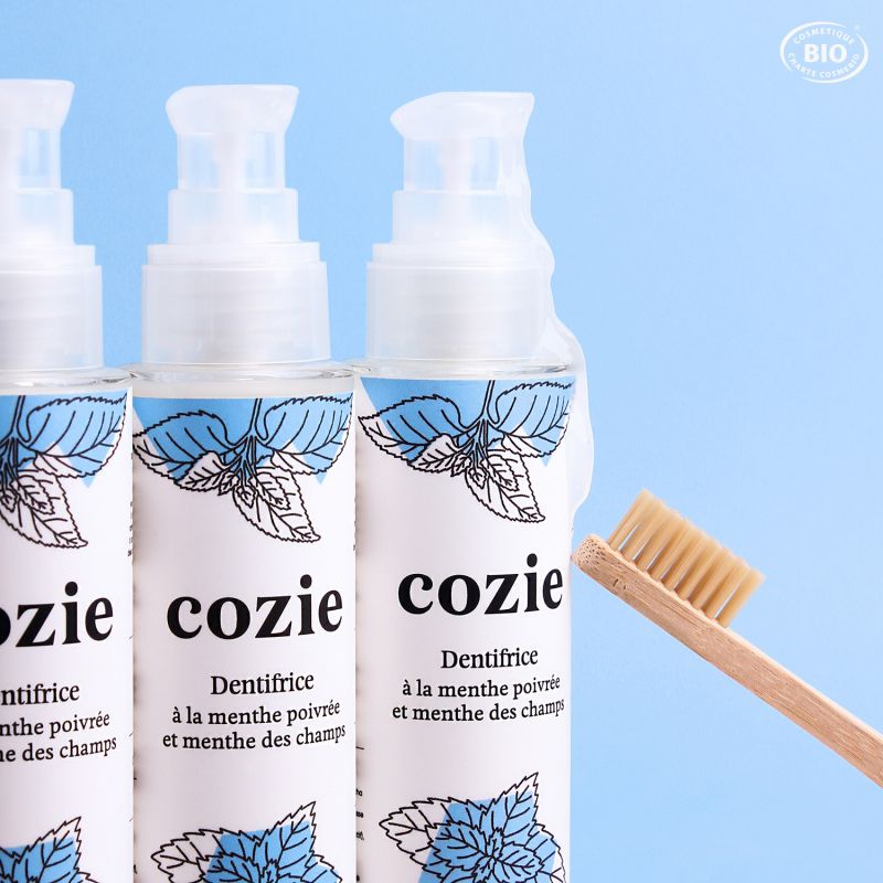 Dentifricio alla menta piperita & menta dei campi - 100ml (in vetro a rendere) - Cozie