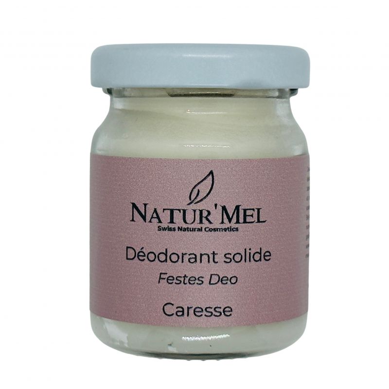 Deodorante solido svizzero & BIO, Caresse – Vaso in vetro 50ml – Natur'Mel Cosm’Ethique