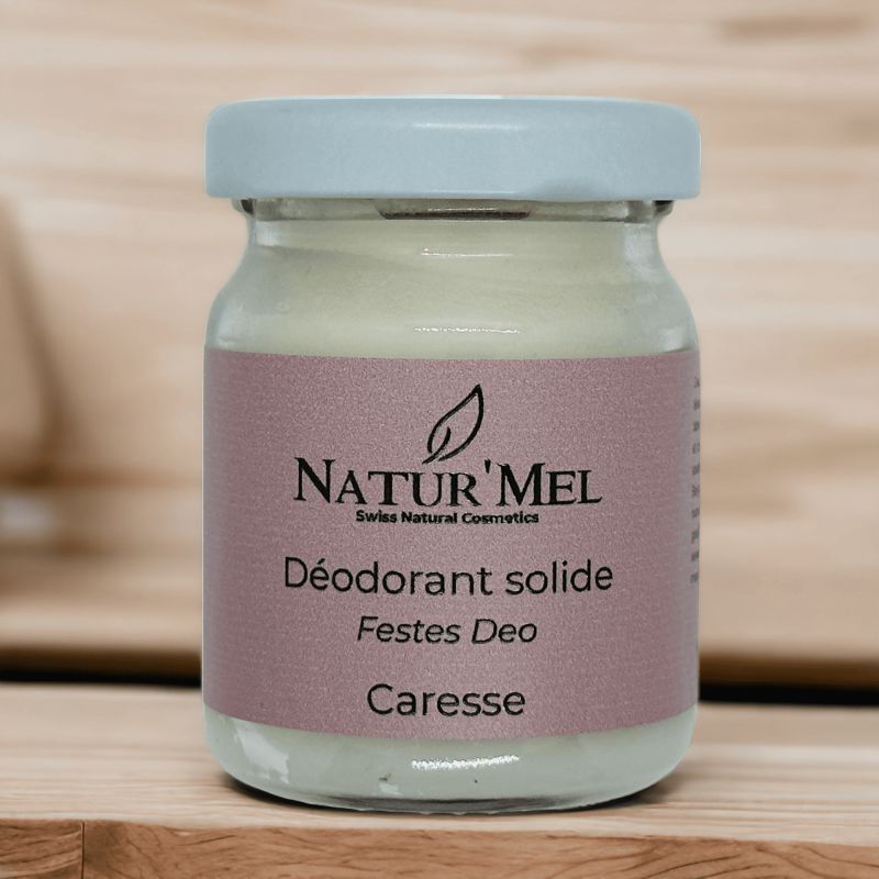 Fester Schweizer Bio-Deodorant Caresse – Glastiegel 50ml – Natur'Mel Cosm'Ethique