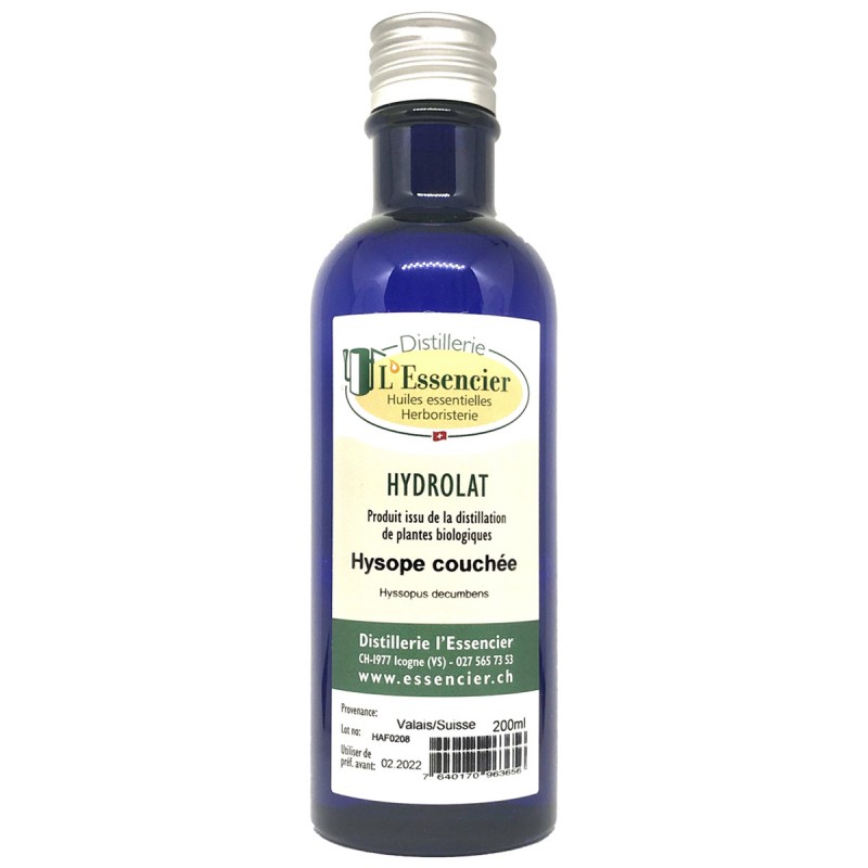 Hydrolat comestible d'Hysope couchée Biologique du Valais - 200 ml - L'essencier