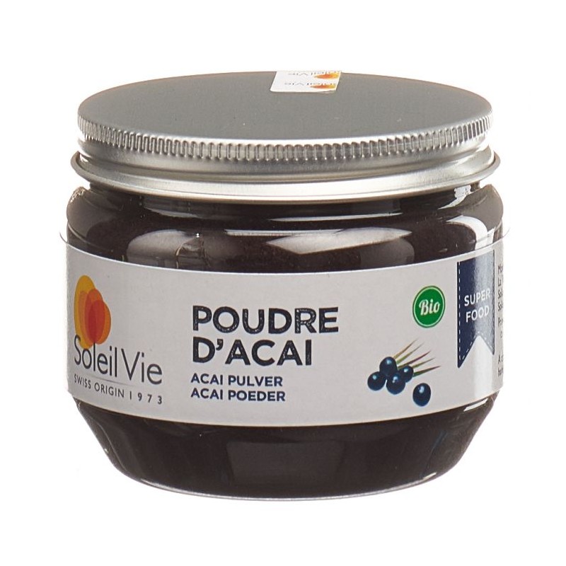 Bio-Acai-Pulver, Antioxidans, Energie & Transit - 80g - Soleil Vie