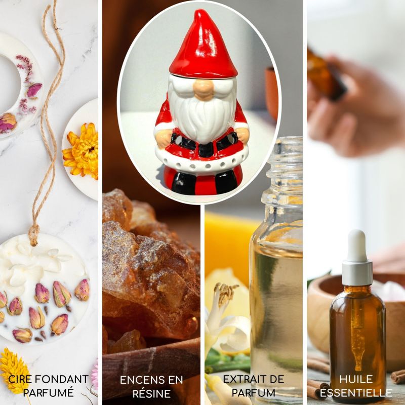 Brûle parfum à bougie en céramique, Série Festive - Père Noël - ZEN'Arôme