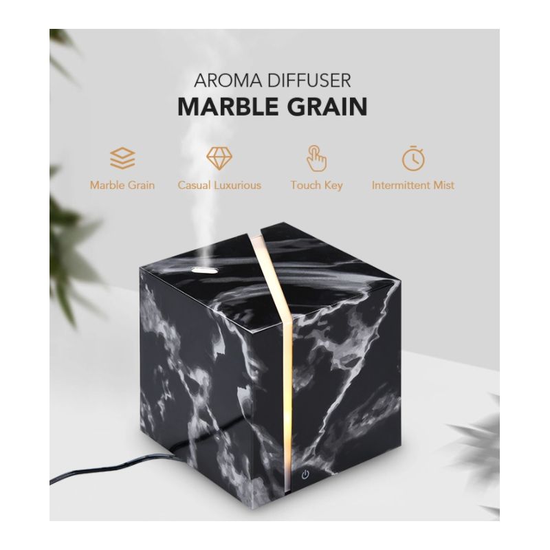 Diffuseur d'huiles essentielles, Ultrasonique - Black Marble - Swiss Eco Shop
