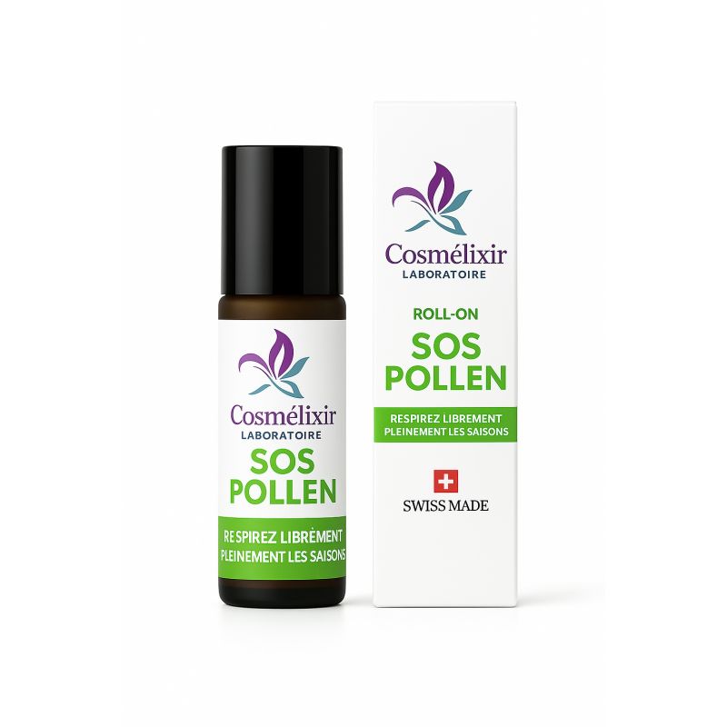 Roll-On con oli essenziali SOS Pollen – Respira liberamente le stagioni – 10 ml – Cosmélixir