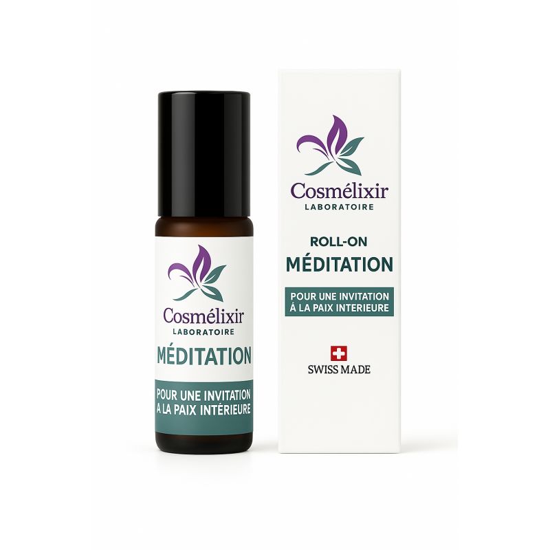 Roll-On aux huiles essentielles Méditation - Invitation à la paix intérieure - 10 ml - Cosmélixir