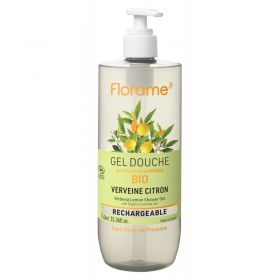 Gel doccia BIO con oli essenziali, ricaricabile - Verbena-Limone - 750 ml - Florame