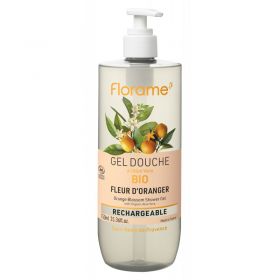 Gel douche BIO aux huiles essentielles, rechargebale - Fleur d'oranger - 750ml  - Florame