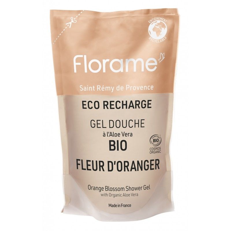 Gel doccia BIO con oli essenziali - Fiore d’Arancio - Eco-ricarica 700 ml - Florame