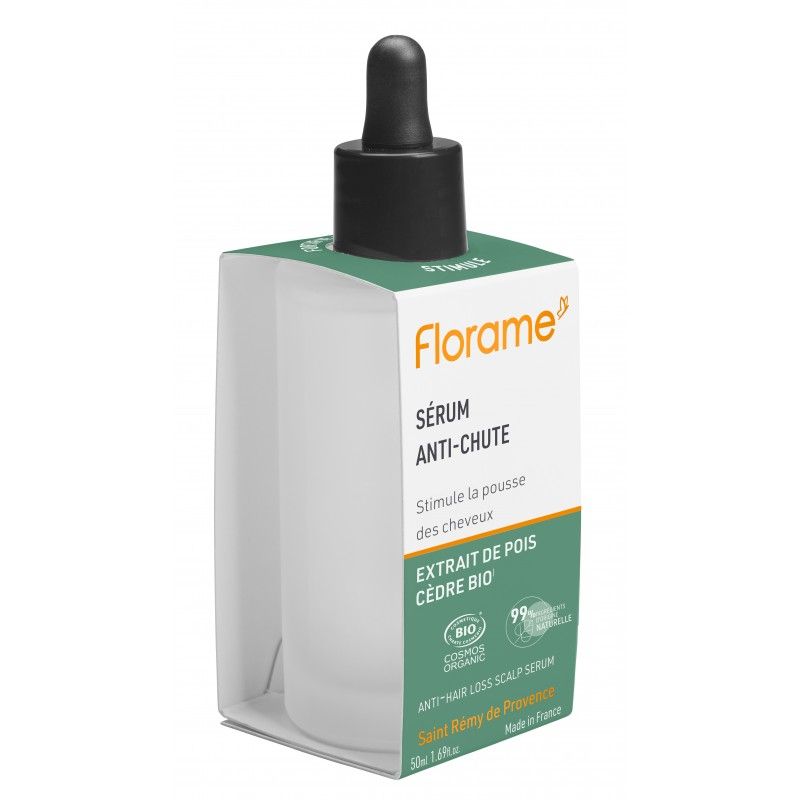 Sérum Anti-Chute BIO, stimule la pousse, à l'extrrait de Pois & Cèdre - 50ml - Florame