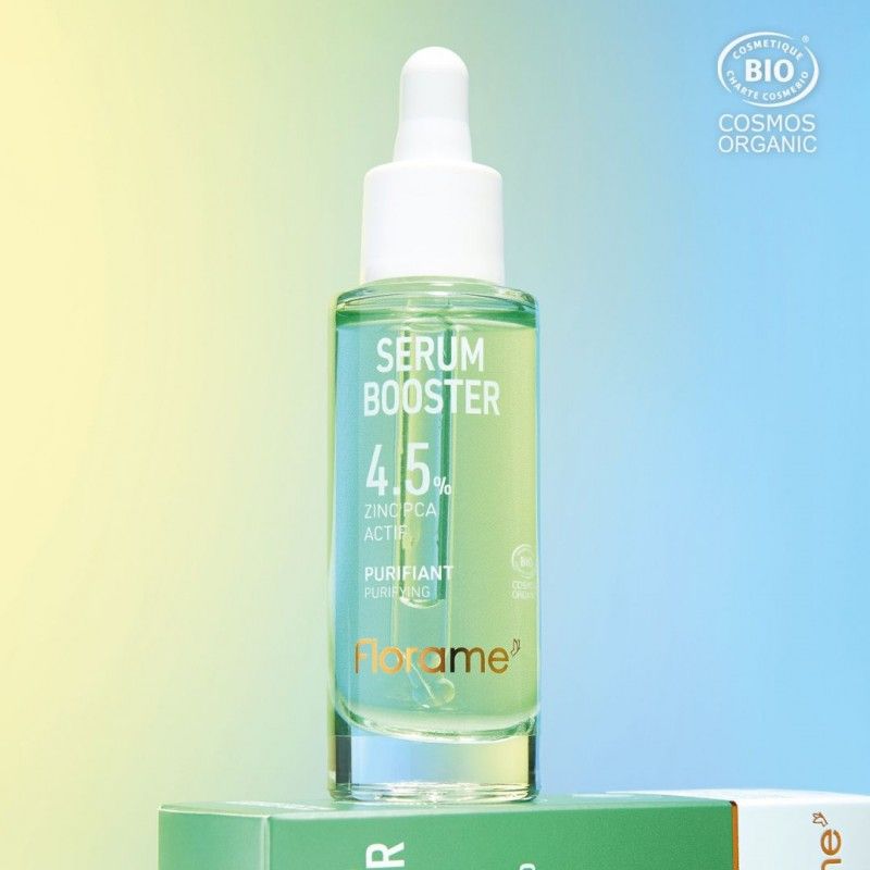 Sérum Booster BIO au Zinc PCA Actif (4.5 %) - Purifiant et rééquilibrant - 30 ml - Florame