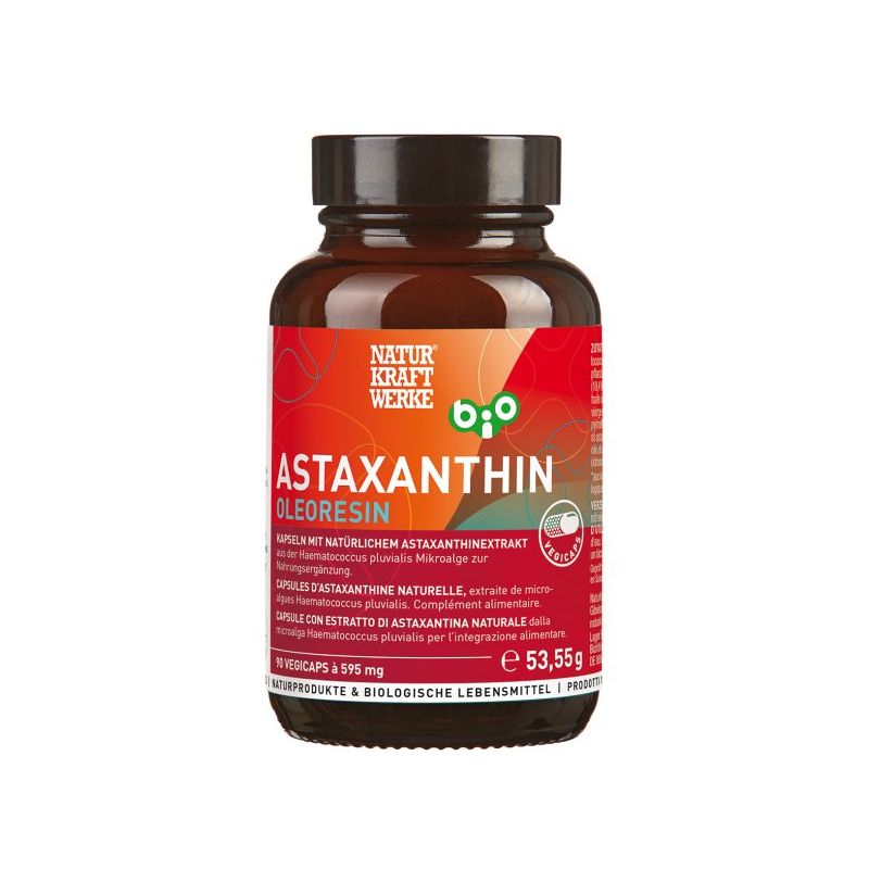 Astaxanthin Oleoresin bio - 90 Vegicaps à 595 mg - NaturKraftWerke