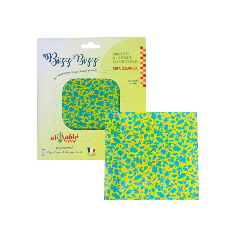 Bizz-Bizz rettangolo XXL (involucro alimentare riutilizzabile in cera d'api bio) - 50x60 cm - Ah! Table