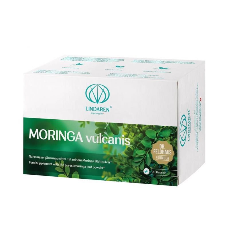 Moringa Vulcanis BIO Lindaren - 90 pflanzliche Kapseln - Nahrungsergänzungsmittel, Bio-Moringapulver