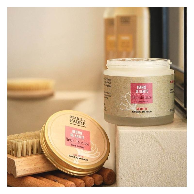 Sheabutter Marius Fabre - 100 ml - Körper- und Lippenpflege, Tiaré-Duft, Glastiegel