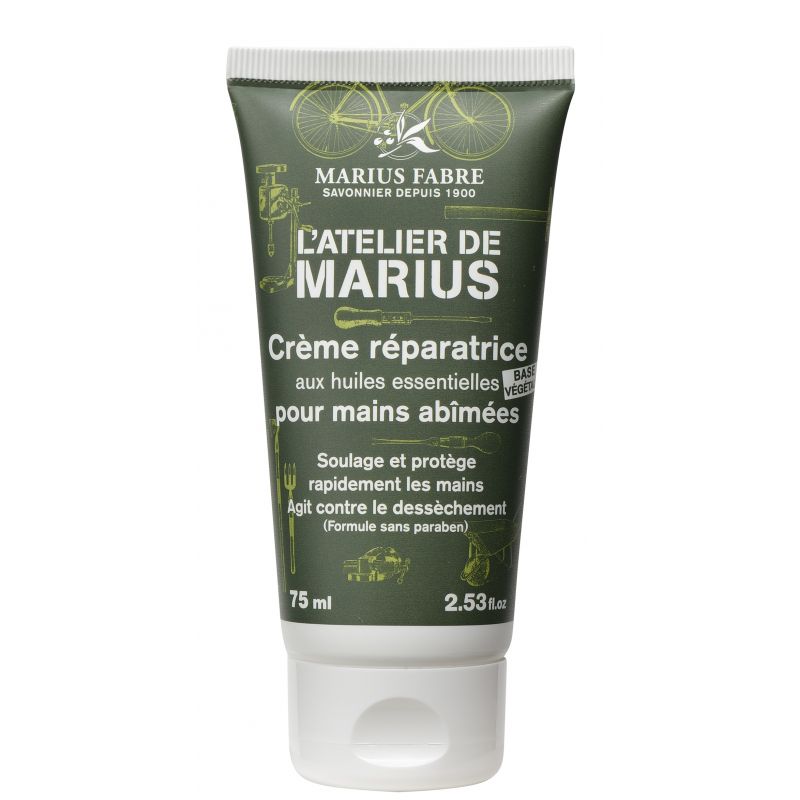 Crème réparatrice mains abîmées Atelier de Marius - 75ml - huile du2019olive BIO, karité, lavande