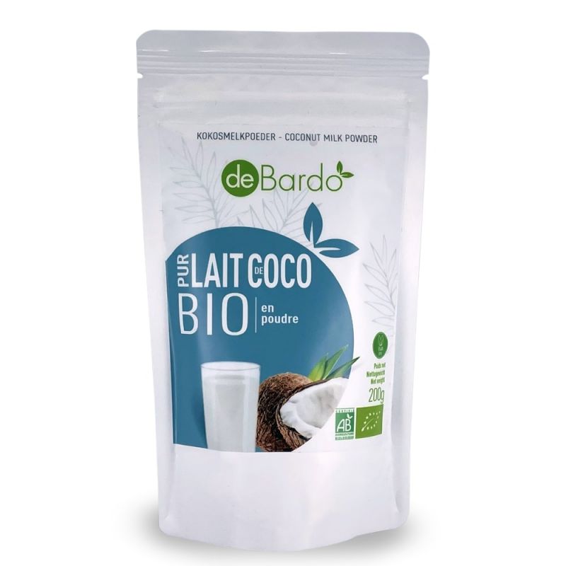 Bio Pflanzenmilchpulver - VEGIDRINK, Reines Bio Kokos - 200g - De Bardo