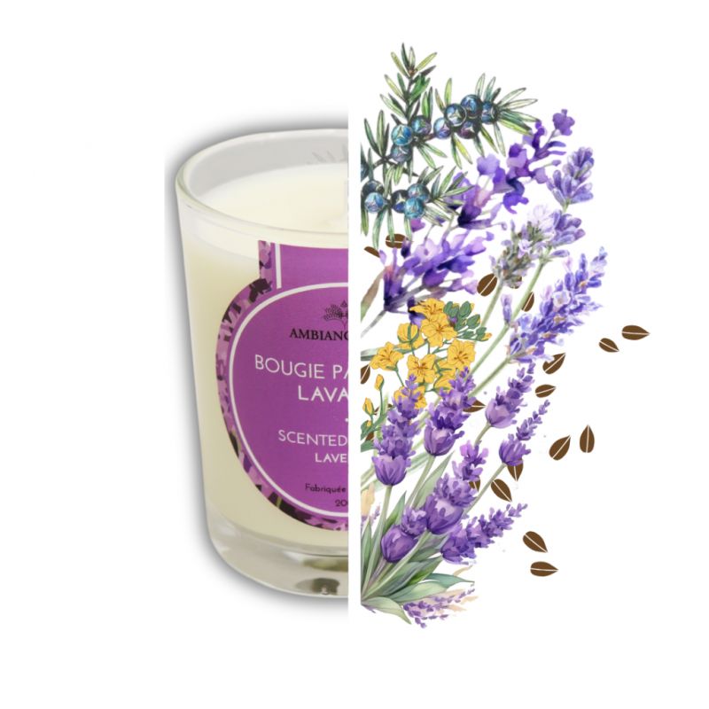 Candela ad olio Cade, profumo di Lavanda - 400g, circa 45h - Ambiance Cade