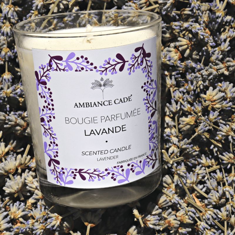 Candela ad olio Cade, profumo di Lavanda - 400g, circa 45h - Ambiance Cade